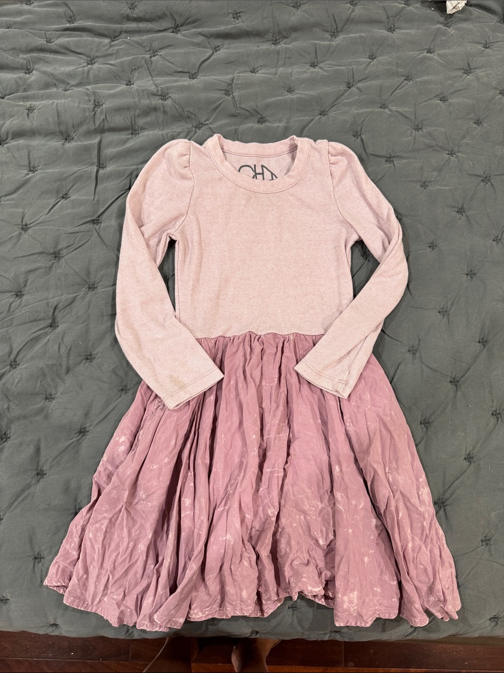 Chaser Girls' Dusty Pink Long-Sleeve Twirl Dress